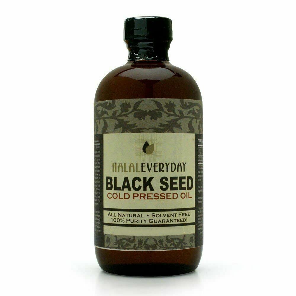 BLACK SEED OIL - bottiglia di vetro da 16 once. 100% puro e freddo. Non filtrato, non diluito, crudo. NON-GMO & Vegan Nigella Sativa (Black Cumin). Esane e conservanti gratis. Oscuro e potente