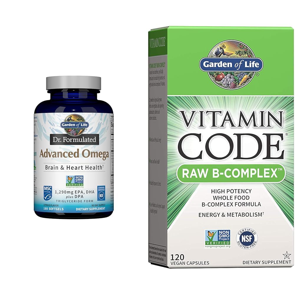 Giardino della vita Dr. Formulated Advanced Omega Fish Oil & Vitamina B Complex - Vitamin Code Raw B Complex - 120 capsule vegan
