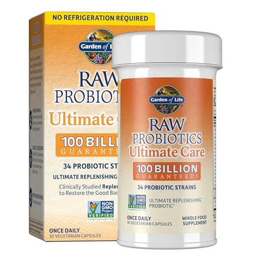 Giardino della vita Probiotici crudi per le donne e gli uomini cura finale 100 miliardi di CFU Shelf Stable & Zinc Supplementi 30mg Alta potenza Zinco crudo e Vitamina C Multimineral Supplemento