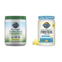 Polvere verde di verde di verde di superfood verde del cibo perfetto del giardino di vita - polvere originale stevia-free & Organic Vegan Vanilla Protein 22g