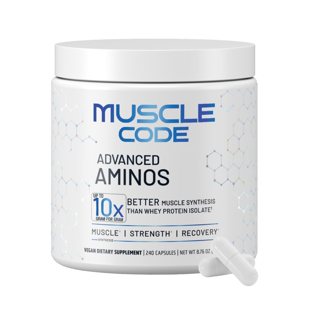 NAUTILUS Codice Muscolo Capsule Aminoacidi essenziali – Sintesi &amp; Riparazione del muscolo – Unflavored – 60 Serve – Studi clinici – 0g Sugar, Keto, Vegan, Gluten Free, Dairy Free