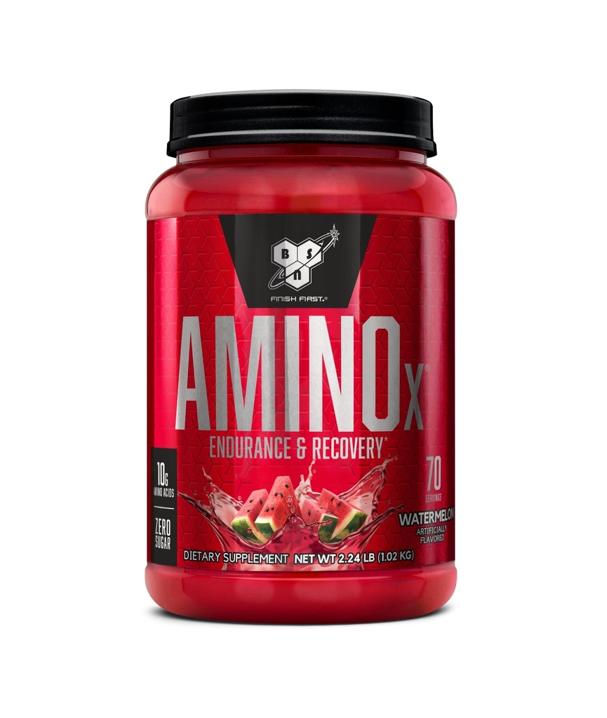 BSN Amino X Muscle Recovery & Endurance Powder, BCAAs, 10 Grammi di amminoacidi, Keto Friendly, Caffeina-Free, Endurance di supporto, Zucchero Zero, Watermelon, 70 porzioni, 35.84 Ounce (Packaging May Vary)