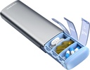 Vaydeer Metal Travel Pill Organizer, 7 Day Weekly Pill Box, Grande capacità Daily Cute Pill Case per Supplementi, Pillole, Vitamine e Farmaci (Small,Gunmetal)