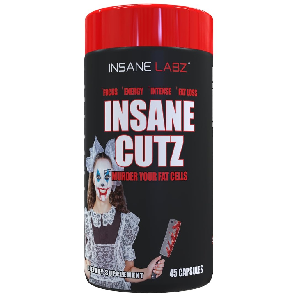 Insane Labz Insane Cutz Intense Fat Burner per gli uomini e le donne, supplemento di perdita di peso termogenico con estratto di radice di dadelion Carburato da AMPiberry, Appetite Suppressant - 45 Daily Srvgs (45 capsule)