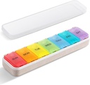 Zannaki Grain Fiber XL Weekly Pill Organizer 7 giorni, Pop Open Large Travel Daily Pill Box, Moisture Proof Week Pill Holder Container, Arthritis Friendly Medicine Case for Vitamin Medicine Supplement