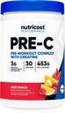 Nutricost Pre-C Pre-Workout Complex con Creatina (Fruit Punch | 30 Servings) Polvere - Boost Fintess Routines, 453g