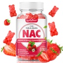 Softbear NAC Gummies per bambini e adulti, NAC Supplemento 1000mg N Acetyl Cysteine Supporta Lung & Liver Health, Antiossidanti & Immune System, Fragola Flavor 60 Conte