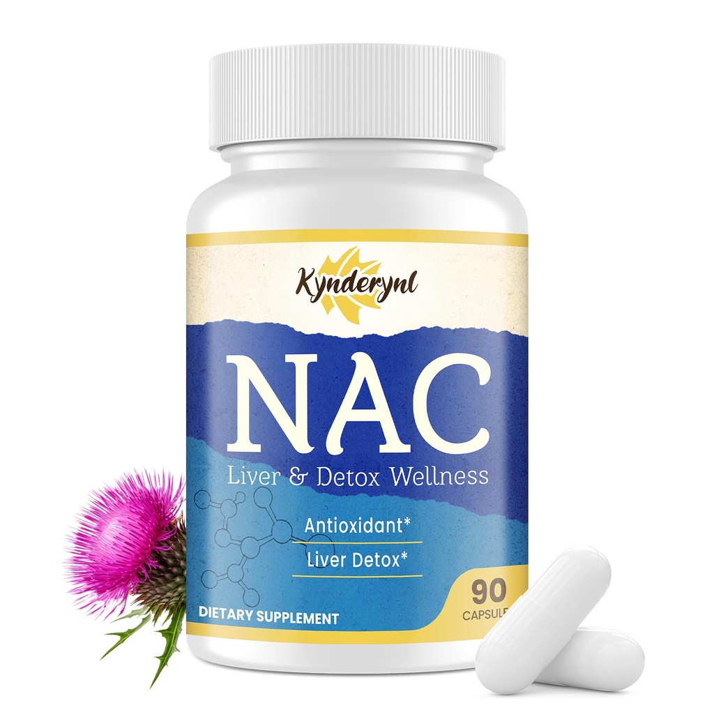 NAC Supplemento N-Acetyl Cysteine | High Dose NAC 1000mg per fegato Focused | N-Acetyl-L-Cysteine con latte Thistle & Glutathione | NAC Capsule 90-Count Vegan