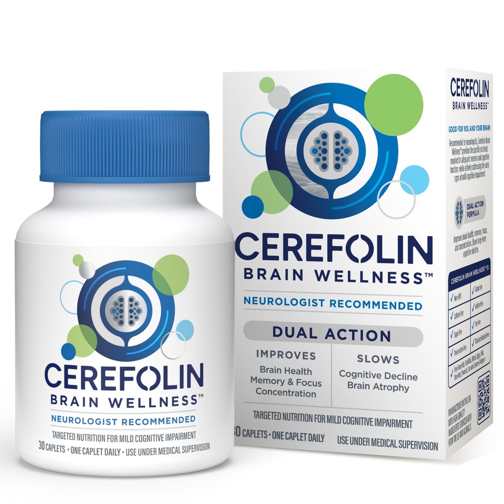 Cerefolin Brain Wellness, Nutrizione mirata per il supporto cognitivo, Migliora Memoria, Focus & Concentration, L-Methylfolate, NAC, B12, Neurologist Consigliato (30 Conteggio)