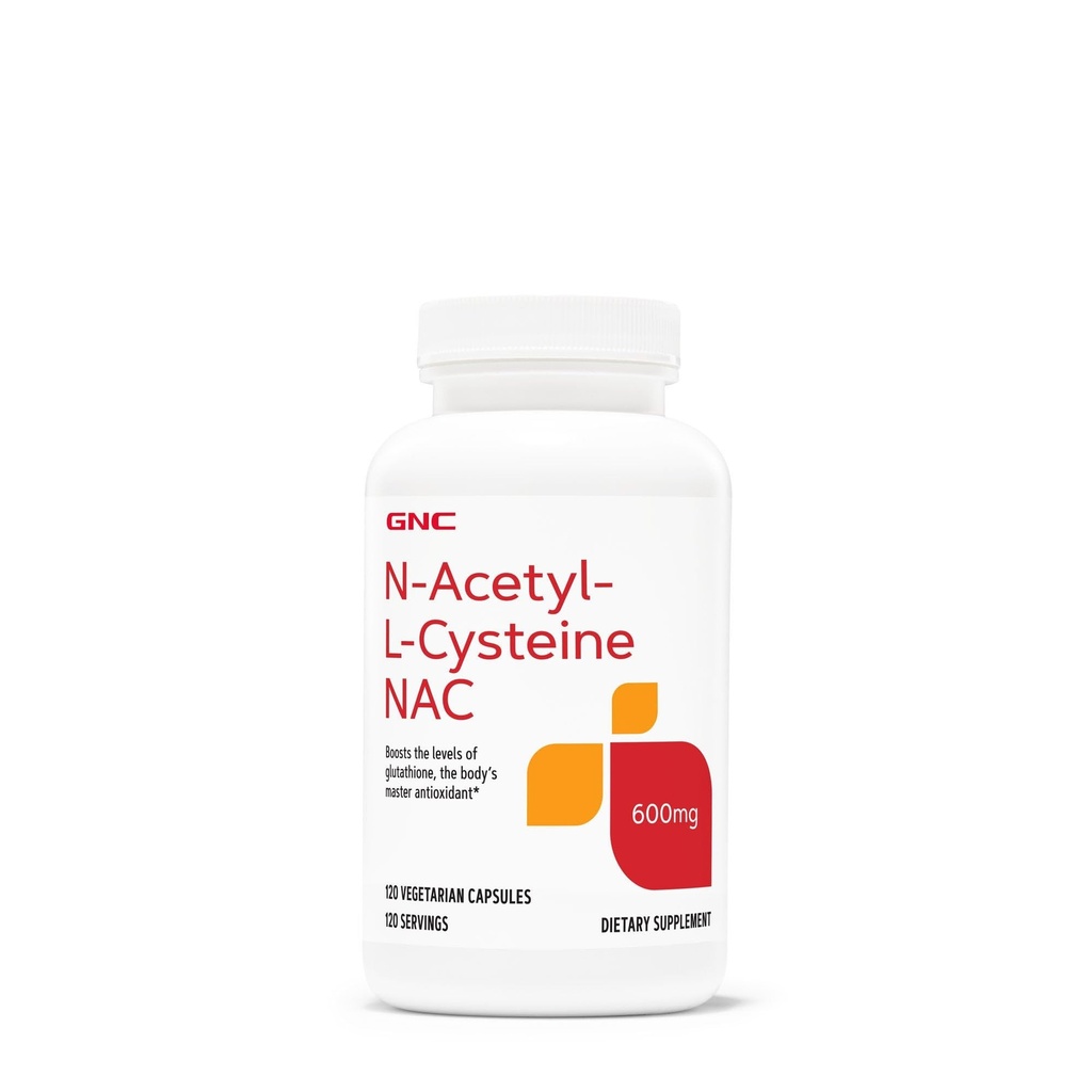 GNC N-Acetyl-L-Cysteine NAC 600mg - 120 Capsule Vegetariani (120 Serve)