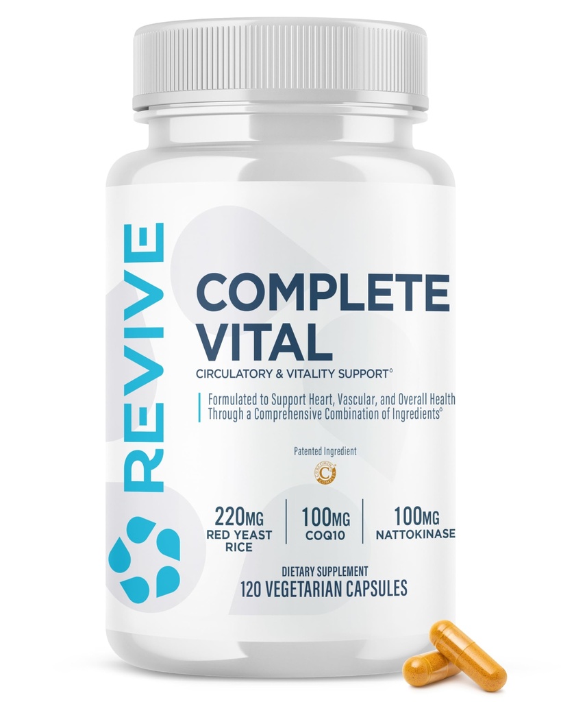 Revive MD Integratori & Supporto, Vitale Completa (120 Capsule Vegetariani) - NAC & CoQ10 Integratore Supporta Salute, & Antiossidante Attività (30 Serve)