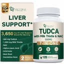 Migcopat 7-in-One TUDCA Supplemento, 3650mg con cardo al latte, NAC, acido lipoico alfa, radice di dadelion, sali di bile TUDCA per la pulizia del fegato Detox & Repair, Bile Flow e supporto digestivo - 120 capsule