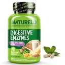 NATURELO Digestive Enzymes - Full Spectrum Support con una vasta miscela di 15 enzimi Plus Ginger - 90 capsule vegane