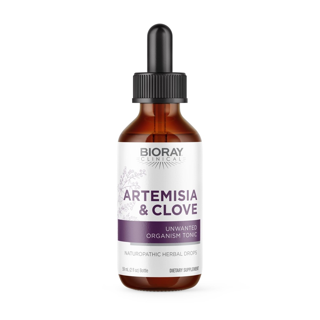 BIORAY Professional Artemisia & Clove - 2 fl oz - Rimozione non voluta dell'organismo con funghi medicinali - Non-GMO, Vegetariano, Gluten Free