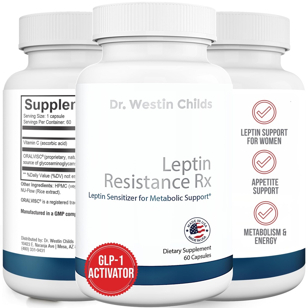 Dr. Westin Childs | Leptin Resistance Rx – Natural Leptin Sensitizer Support Supplemento per le donne per tiroide, salute metabolica, vitalità, energia, messa a fuoco con glicosaminoglicani, vitamina C - 60 ct