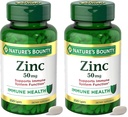 Bounty Zinc 50mg,Supporto Immune & Supplemento Antiossidante,Promotes salute della pelle,1 Caplet al giorno,Gluten Free,250 Caplets vegetariani,(Pack of 2)