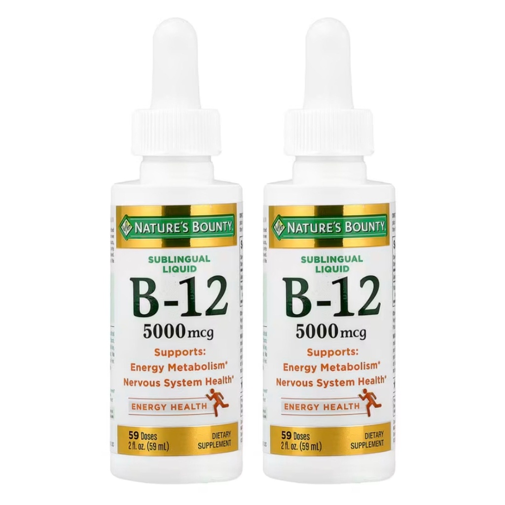 Bounty B-12 5000 mcg Sublingual Liquid Energy Health, 2 Fl Oz (2 Bottiglie)