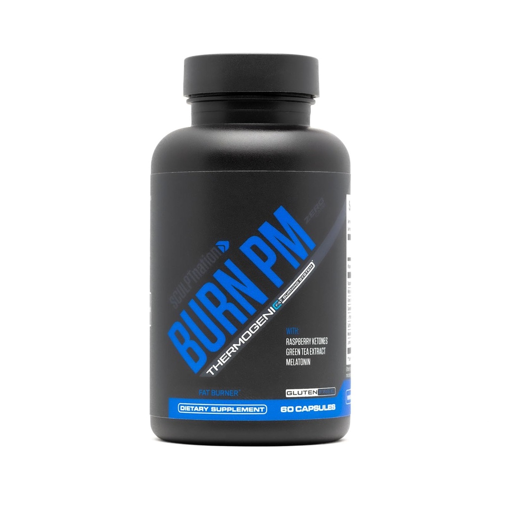 Sculpt Nation da V Shred Burn PM - Night Time Fat Burner - Appetite Suppressant and Weight Loss Support - Chetoni lampone, Estratto di chicco di caffè verde, Melatonin - 60 capsule senza glutine