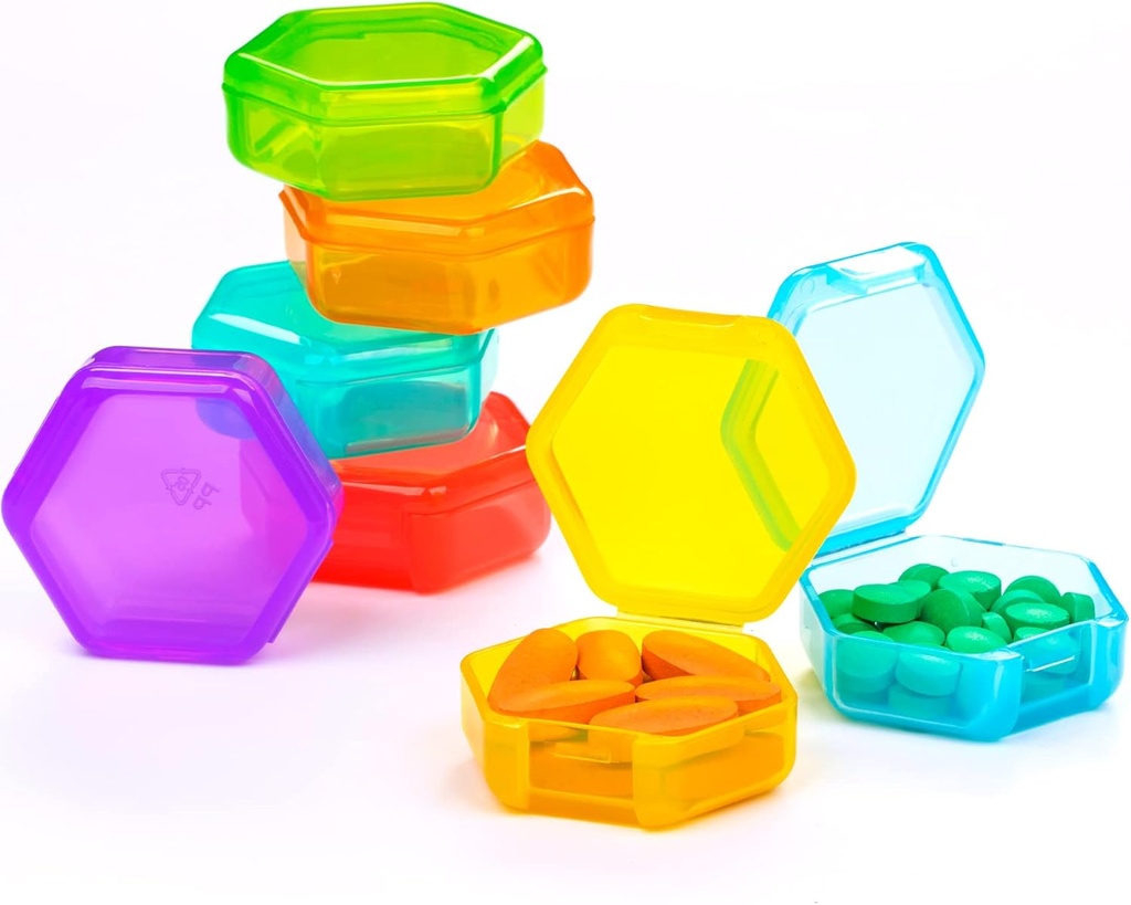 Piccolo organizzatore di pillole, 7 pacchetti Travel Pill Box Portable 7 giorni BPA Free Mini organizzatore di pillole per Pocket Purse Briefcase Travel Pills Medicine Cod Liver Oil Storage Box