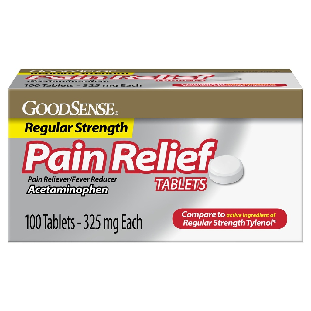 Rilievo del dolore, compresse di acetaminofene 325 mg, resistenza regolare, sollievo del dolore e Riduttore di febbre