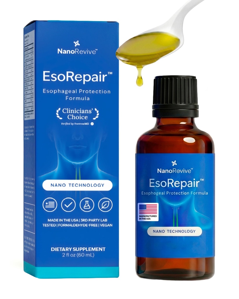 EsoRepair Nano Esophageal & Stomach Integratori per la salute degli uomini e delle donne - Comfort digestivo - Slippery Elm Bark, Zinc L-Carnosine & Aloe Vera Extract - Non-GMO & Dairy Free