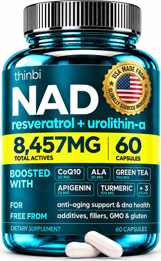 NAD Supplemento 300Mg Extra Forza NMN alternativa Liposomal + tè verde per le donne e gli uomini w / Urolithin A, Resveratrolo, CoQ10, Alpha acido lipoico