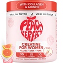 Peach Creatina perfetta per le donne – Polvere monoidrata di creatina micronizzata con BCAA & Collagen per il supporto della resistenza al glutine, aumenta l'energia, la concentrazione, la forza e l'eccedenza – Limonata rosa, 30 Serve