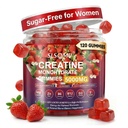 Gummie di creatina per le donne, 5000mg Pre-Workout Muscle Strength & Energy Support, 0 Zucchero Creatina Gummy con L-Taurine, Zinc, B12 B6, Fragola Flavor, Vegan - 120 Gummies