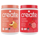 Creatina Monohydrate Gummies - Peach Pump Duo - Sour Peach & Sour Cherry - Creatine Gummies for Women & Men, NSF Certified, 3rd Party Tested, Anti-Melting Formula, 180 Count (2-Pack)