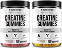 Jacked Factory Creatine Monohydrate Gummies 5g Dose Giornaliero (1g per Gummy) - Gomma Creatina per Uomini e Donne, Vegan-Friendly, Travel-Friendly, Testato di terze parti - 150 Gummies, Watermelon & Lemon