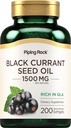 Piping Rock Black Currant Seed Oil Softgel Capsule | 1500mg | 200 Count | con Gamma Linolenic Acid (GLA) | Non-GMO, Gluten Free Supplement