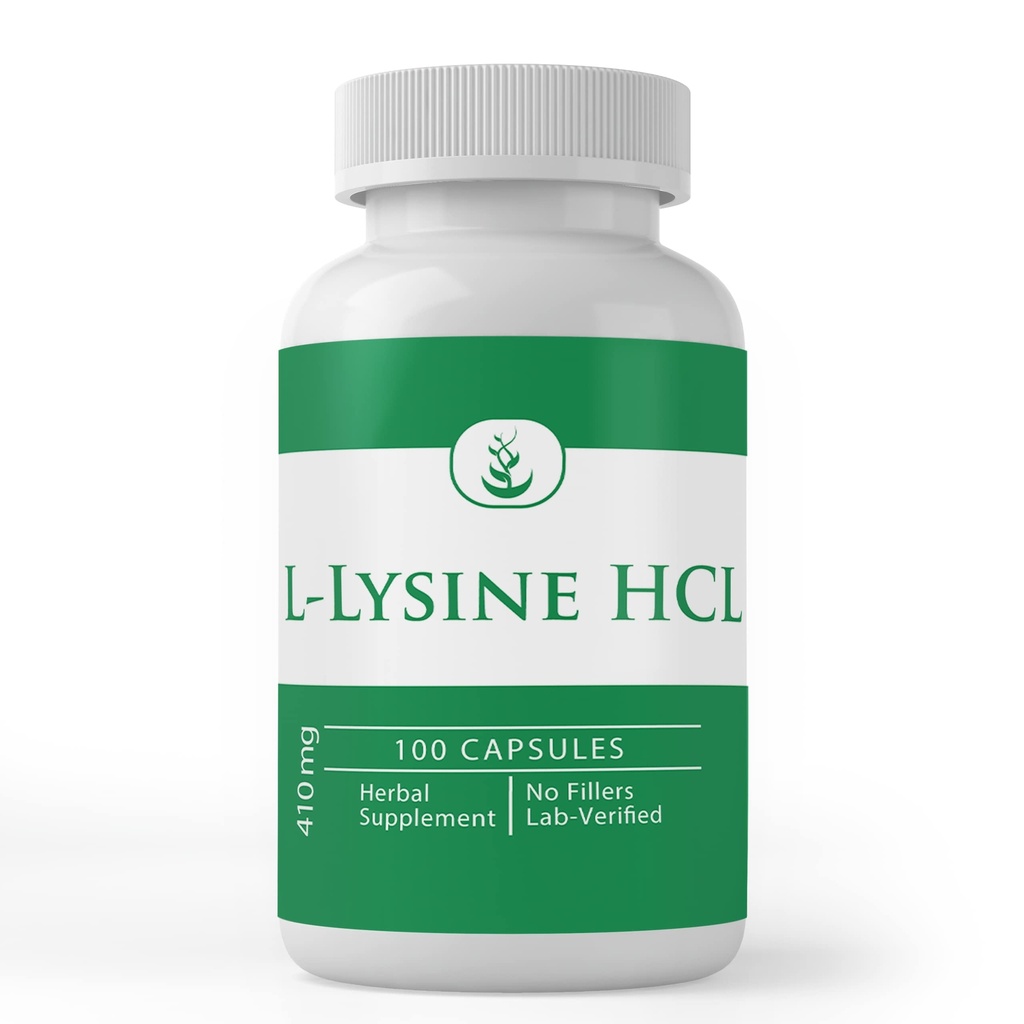PURE ORIGINAL INGREDIENTI L-Lysine HCL (100 capsule) Sempre puro, Nessun Additivo o Filler, Lab verificato