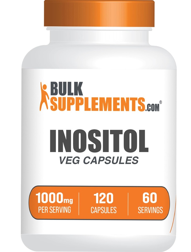 BulkSupplements.com Capsule Inositol - Vitamina B8, Inositol 1000mg per Benessere Complessivo - Gluten Free, 2 Capsule per Serving, 120 Count (Pack of 1)