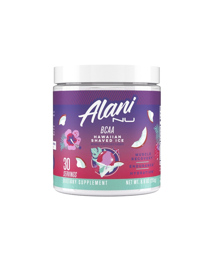 Alani Nu BCAA hawaiano rasato ghiaccio | catena di rami aminoacidi essenziali | 2:1:1 Formula | Supplemento polvere | Vitamine di recupero del muscolo per post-allenamento | 30 Serve