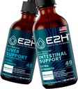 E2H: Integratore di supporto per fegato e supporto avanzato Intestinal | Vegan, Non OGM - 2 Fl Oz Ogni (4 Fl Oz Totale) - Bundle