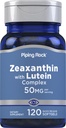 Piping Rock Zeaxanthin Plus Lutein | 50mg | 120 Softgels | da Marigold Extract | Non-GMO, Gluten Free Supplement