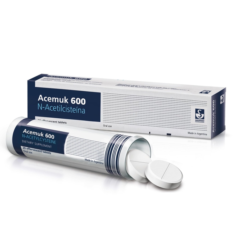 N-Acetylcysteine (NAC) 600mg - Supporta la salute respiratoria, Funzione immunitaria, fegato e reni disintossicante - Potente antiossidante, Facile da assorbire - 20 compresse (1-Pack)