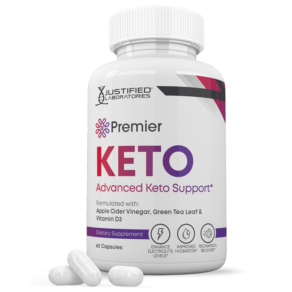 Premier Keto ACV Pills 1275MG Keto Support Blend alternativa ai Gummies formulato con Aceto di Mele Aceto Extra Vergine Olio di Oliva Polvere Verde Tea Leaf 60 capsule