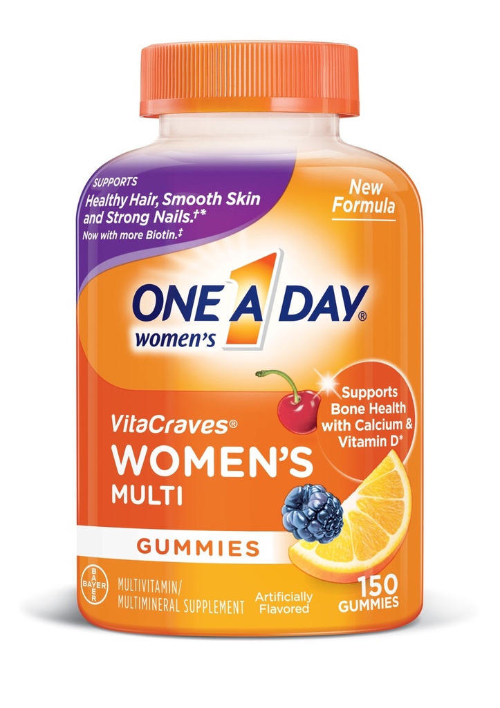 Un giorno Multivitamina femminile, Supplemento con vitamine A, C, E, B1, B2, B6, B12, Biotina, Calcio e Vitamina D, 150 conteggio