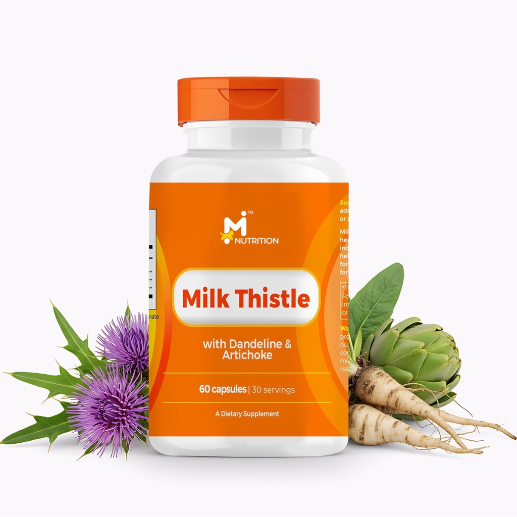 Integratore di sostegno del fegato del cardo del latte 20:1 estratto con la foglia di radice di dadelion & Artichoke, supporto di disintossicazione del fegato, supporto antiossidante & digestivo, non OGM, senza glutine, 3 ° partito testato, 60 capsule