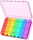 Daviky Daily Pill Box Organizer - 7 Day Pill Box con 3 scomparti, tiene vitamine e farmaci