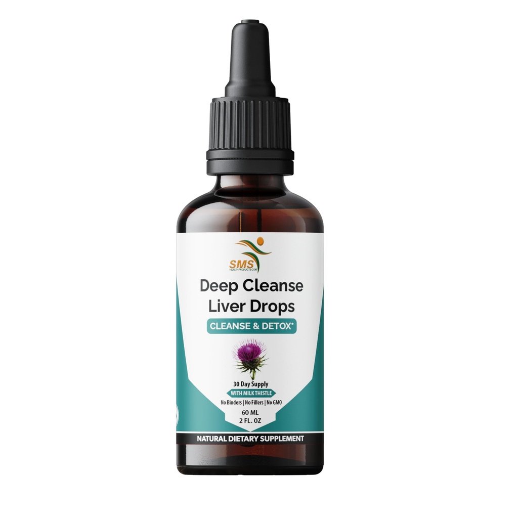 Gocce di liquido di pulizia del fegato profondo con cardo del latte, estratto di carciofo, Foglia di dadelion e curcumina di curcuma per disintossicazione, riparazione e immunità - Organico, Non-GMO - Bottiglia di 2 fl oz