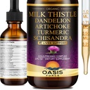 2 pacchetti di latte Thistle Drops per fegato Cleanse Detox & Riparazione, Latte Thistle Extract Liquid Supplement with Dandelion & Artichoke for Liver Support, Vegan, Organic, Alcohol-Free, 4 FL OZ