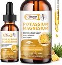 2 Confezione Potassio Magnesio Supplemento Liquido - Alto Assorbimento Complesso di Magnesio Calma 500mg & Potassium 99mg Plus Calcium, Vitamina D3, Zinco per Gambe & Bone & Energy & Supporto Immune - 2 Fl oz