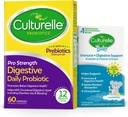 Culturelle Pro Strength Daily Probiotic Capsule, Probiotici per Uomo e Donne 60 Conte, 2 mesi + Culturelle Baby Immune & Digestive Support Probiotici + Vitamina D Gocce 0-12 Mesi, 30 giorni di alimentazione, 9ml