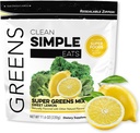 Polvere di Super Greens, Polvere di Greens aromatizzata naturale con clorella, Spirulina, Superfoods & Fibra prebiotica, senza ingredienti artificiali, senza glutine, aroma di limone dolce, 30 porzioni