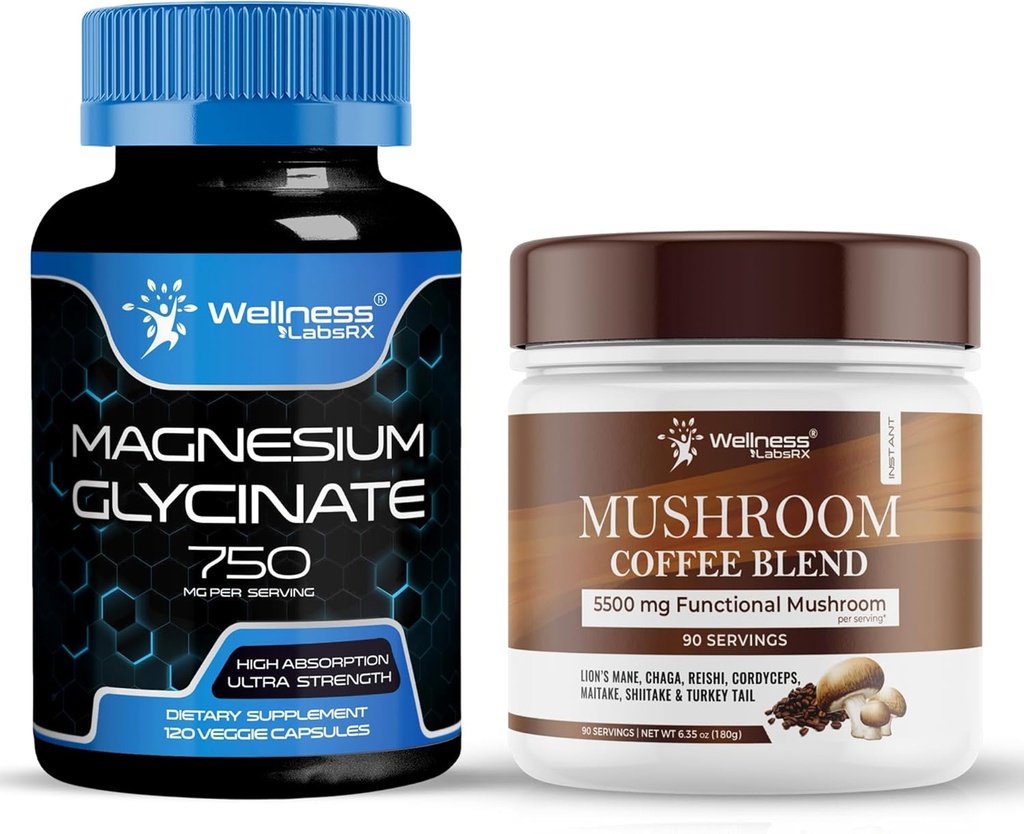 WELLNESS LABSRX Magnesium Glycinate Capsule 750mg - Mushroom Coffee Blend