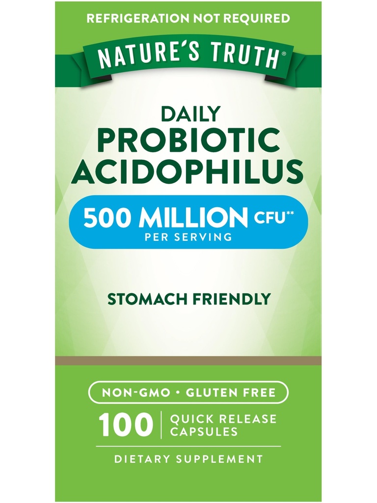Probiotici di verità della natura per gli uomini e le donne | 500 Milioni di CFU | 100 capsule | Non OGM & Gluten Supplemento gratuito
