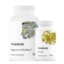 THORNE - CitraMate di magnesio e vitamina D-5000 Duo - Cuore, ossa, muscoli - 60 a 90 Serve
