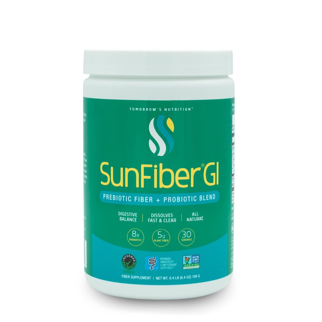 Nutrizione di domani Sunfiber GI, Prebiotic Fiber & Probiotics, 5g Prebiotic Fiber & 8 miliardi Probiotici Per Serve, Basso FODMAP, 30-Day Supply, 30 giorni